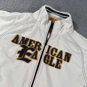 American Eagle Jacket Mens XL White‎ Full Zip Varsity Sportswear Retro 2000s